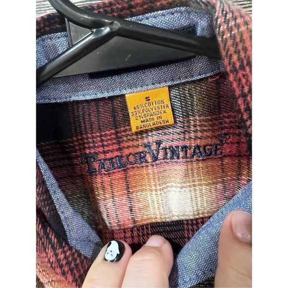 Tailor Vintage NWT Maple Lodge Plaid Long Sleeve Men’s Button Down Shirt sz S - Picture 2 of 8